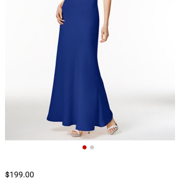 NWT Blue Calvin Klein Open-Back Halter Gown - Picture 3 of 5